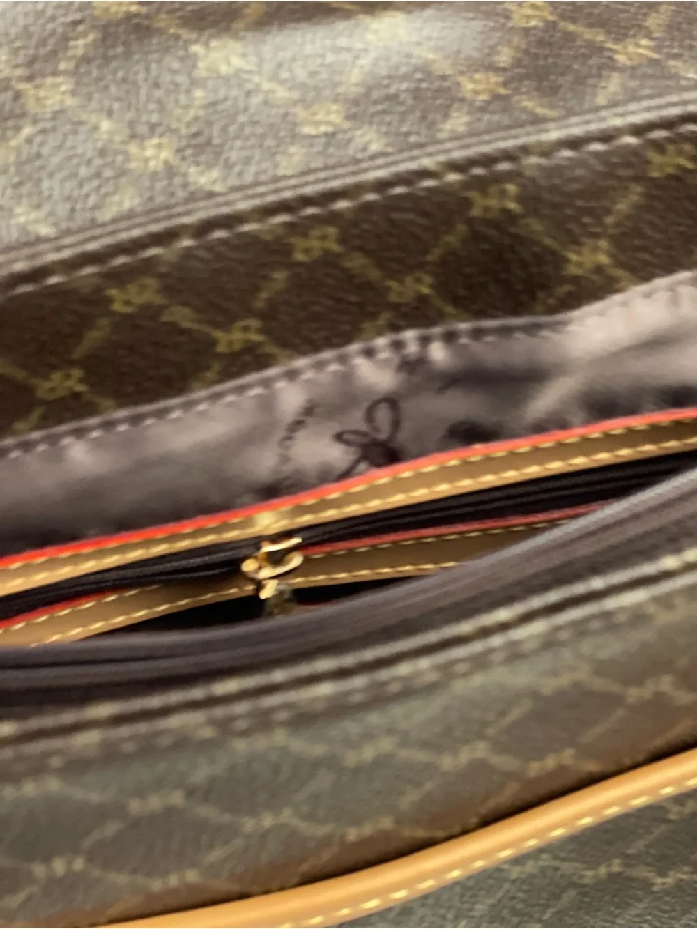 Rioni Dark Brown Messenger Bag with Tan Accent